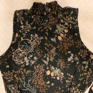 Mock neck floral blouse